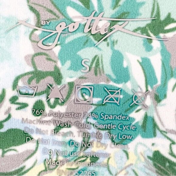 New X by Gottex Set - Sports Bra and Leggings Size XS/S in Aqua Peony Print - Picture 7 of 8